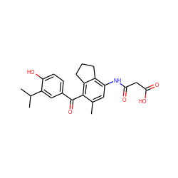 Cc1cc(NC(=O)CC(=O)O)c2c(c1C(=O)c1ccc(O)c(C(C)C)c1)CCC2 ZINC000034374801