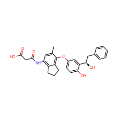 Cc1cc(NC(=O)CC(=O)O)c2c(c1Oc1ccc(O)c([C@H](O)Cc3ccccc3)c1)CCC2 ZINC000095595538