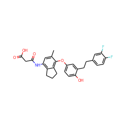 Cc1cc(NC(=O)CC(=O)O)c2c(c1Oc1ccc(O)c(CCc3ccc(F)c(F)c3)c1)CCC2 ZINC000034377455