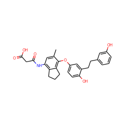 Cc1cc(NC(=O)CC(=O)O)c2c(c1Oc1ccc(O)c(CCc3cccc(O)c3)c1)CCC2 ZINC000095596615