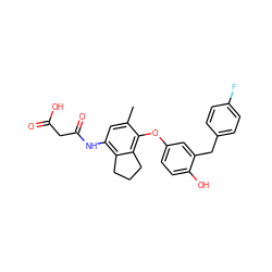 Cc1cc(NC(=O)CC(=O)O)c2c(c1Oc1ccc(O)c(Cc3ccc(F)cc3)c1)CCC2 ZINC000038412966