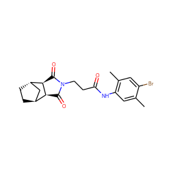 Cc1cc(NC(=O)CCN2C(=O)[C@H]3[C@H]4CC[C@@H](C4)[C@H]3C2=O)c(C)cc1Br ZINC000100507170