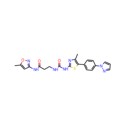 Cc1cc(NC(=O)CCNC(=O)Nc2nc(C)c(-c3ccc(-n4cccn4)cc3)s2)no1 ZINC000043178415