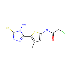 Cc1cc(NC(=O)CCl)sc1-c1nnc(S)n1N ZINC000028826918