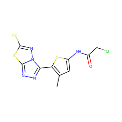 Cc1cc(NC(=O)CCl)sc1-c1nnc2sc(S)nn12 ZINC000028826940