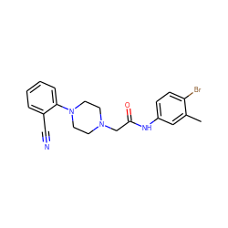 Cc1cc(NC(=O)CN2CCN(c3ccccc3C#N)CC2)ccc1Br ZINC000095606560