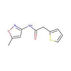 Cc1cc(NC(=O)Cc2cccs2)no1 ZINC000000116298