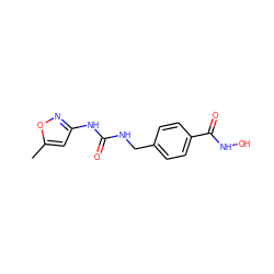 Cc1cc(NC(=O)NCc2ccc(C(=O)NO)cc2)no1 ZINC000206136322