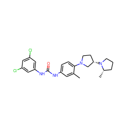 Cc1cc(NC(=O)Nc2cc(Cl)cc(Cl)c2)ccc1N1CC[C@H](N2CCC[C@@H]2C)C1 ZINC000059260216