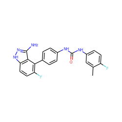 Cc1cc(NC(=O)Nc2ccc(-c3c(F)ccc4[nH]nc(N)c34)cc2)ccc1F ZINC000063539842