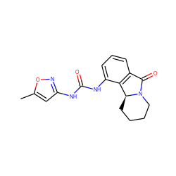 Cc1cc(NC(=O)Nc2cccc3c2[C@@H]2CCCCN2C3=O)no1 ZINC000095579158