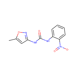 Cc1cc(NC(=O)Nc2ccccc2[N+](=O)[O-])no1 ZINC000005014054