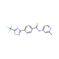 Cc1cc(NC(=O)c2ccc(-c3noc(C(F)(F)F)n3)cc2)ccn1 ZINC000142956065