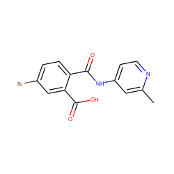 Cc1cc(NC(=O)c2ccc(Br)cc2C(=O)O)ccn1 ZINC000103233790