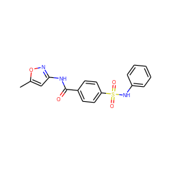 Cc1cc(NC(=O)c2ccc(S(=O)(=O)Nc3ccccc3)cc2)no1 ZINC000003213845