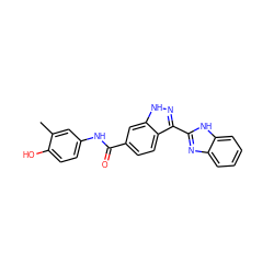 Cc1cc(NC(=O)c2ccc3c(-c4nc5ccccc5[nH]4)n[nH]c3c2)ccc1O ZINC000167052195