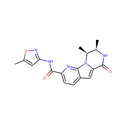 Cc1cc(NC(=O)c2ccc3cc4n(c3n2)[C@@H](C)[C@@H](C)NC4=O)no1 ZINC000117705020