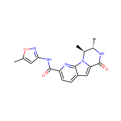 Cc1cc(NC(=O)c2ccc3cc4n(c3n2)[C@@H](C)[C@H](C)NC4=O)no1 ZINC000147135278