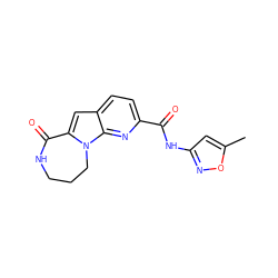 Cc1cc(NC(=O)c2ccc3cc4n(c3n2)CCCNC4=O)no1 ZINC000117719620