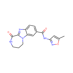 Cc1cc(NC(=O)c2ccc3nc4n(c3c2)CCCNC4=O)no1 ZINC000147094486