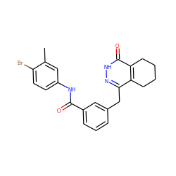 Cc1cc(NC(=O)c2cccc(Cc3n[nH]c(=O)c4c3CCCC4)c2)ccc1Br ZINC000167441513