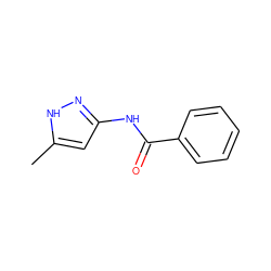 Cc1cc(NC(=O)c2ccccc2)n[nH]1 ZINC000006160812