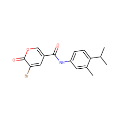 Cc1cc(NC(=O)c2coc(=O)c(Br)c2)ccc1C(C)C ZINC000002241885