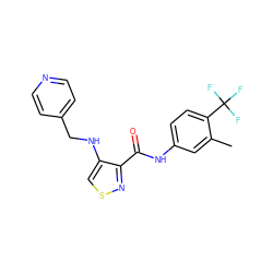 Cc1cc(NC(=O)c2nscc2NCc2ccncc2)ccc1C(F)(F)F ZINC000040892567