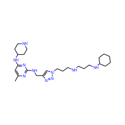 Cc1cc(NC2CCNCC2)nc(NCc2cn(CCCNCCCNC3CCCCC3)nn2)n1 ZINC001772642056