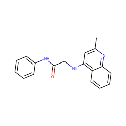 Cc1cc(NCC(=O)Nc2ccccc2)c2ccccc2n1 ZINC000000009225