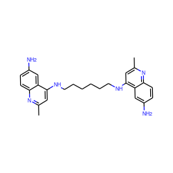 Cc1cc(NCCCCCCNc2cc(C)nc3ccc(N)cc23)c2cc(N)ccc2n1 ZINC000001727083