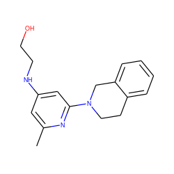 Cc1cc(NCCO)cc(N2CCc3ccccc3C2)n1 ZINC000013488081