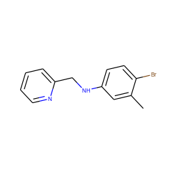 Cc1cc(NCc2ccccn2)ccc1Br ZINC000000438713