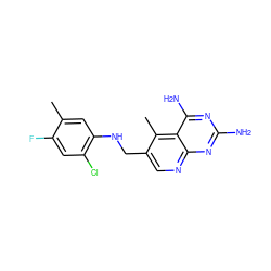 Cc1cc(NCc2cnc3nc(N)nc(N)c3c2C)c(Cl)cc1F ZINC000005891990