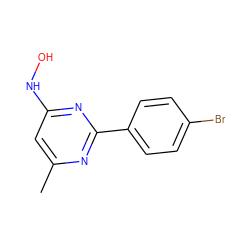 Cc1cc(NO)nc(-c2ccc(Br)cc2)n1 ZINC000000209716