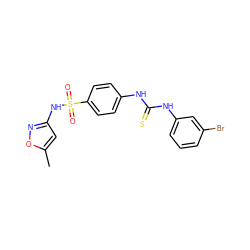 Cc1cc(NS(=O)(=O)c2ccc(NC(=S)Nc3cccc(Br)c3)cc2)no1 ZINC000040949824