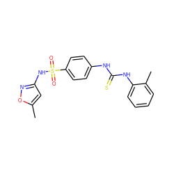 Cc1cc(NS(=O)(=O)c2ccc(NC(=S)Nc3ccccc3C)cc2)no1 ZINC000040949491