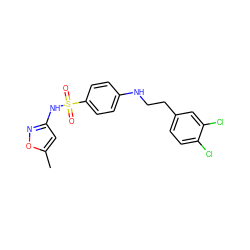 Cc1cc(NS(=O)(=O)c2ccc(NCCc3ccc(Cl)c(Cl)c3)cc2)no1 ZINC000103248927