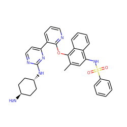 Cc1cc(NS(=O)(=O)c2ccccc2)c2ccccc2c1Oc1ncccc1-c1ccnc(N[C@H]2CC[C@H](N)CC2)n1 ZINC000299838796