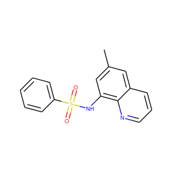 Cc1cc(NS(=O)(=O)c2ccccc2)c2ncccc2c1 ZINC000074795398