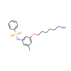 Cc1cc(NS(=O)(=O)c2ccccc2)cc(OCCCCCCN)c1 ZINC000029388791