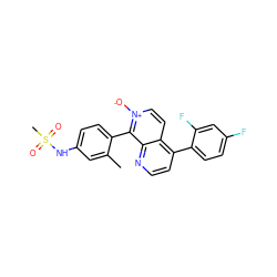 Cc1cc(NS(C)(=O)=O)ccc1-c1c2nccc(-c3ccc(F)cc3F)c2cc[n+]1[O-] ZINC000101454119