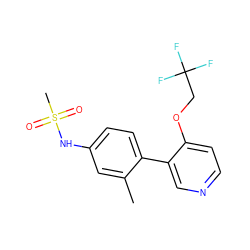 Cc1cc(NS(C)(=O)=O)ccc1-c1cnccc1OCC(F)(F)F ZINC000114029082