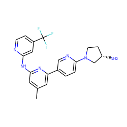 Cc1cc(Nc2cc(C(F)(F)F)ccn2)nc(-c2ccc(N3CC[C@H](N)C3)nc2)c1 ZINC000206862743