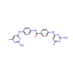 Cc1cc(Nc2ccc(NC(=O)c3ccc(Nc4cc(C)nc(N)n4)cc3)cc2)nc(N)n1 ZINC000103245316