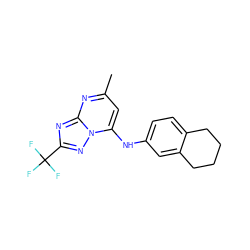 Cc1cc(Nc2ccc3c(c2)CCCC3)n2nc(C(F)(F)F)nc2n1 ZINC000145525121