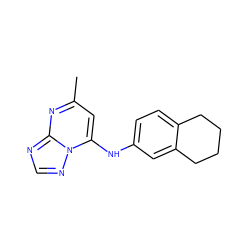 Cc1cc(Nc2ccc3c(c2)CCCC3)n2ncnc2n1 ZINC000071281319