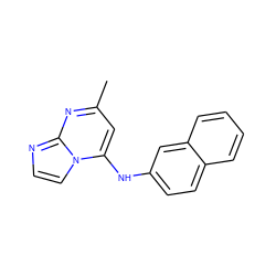 Cc1cc(Nc2ccc3ccccc3c2)n2ccnc2n1 ZINC000095556561