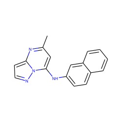 Cc1cc(Nc2ccc3ccccc3c2)n2nccc2n1 ZINC000095556892