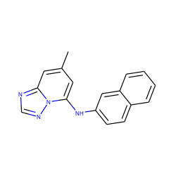 Cc1cc(Nc2ccc3ccccc3c2)n2ncnc2c1 ZINC000095553454